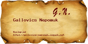 Gallovics Nepomuk névjegykártya